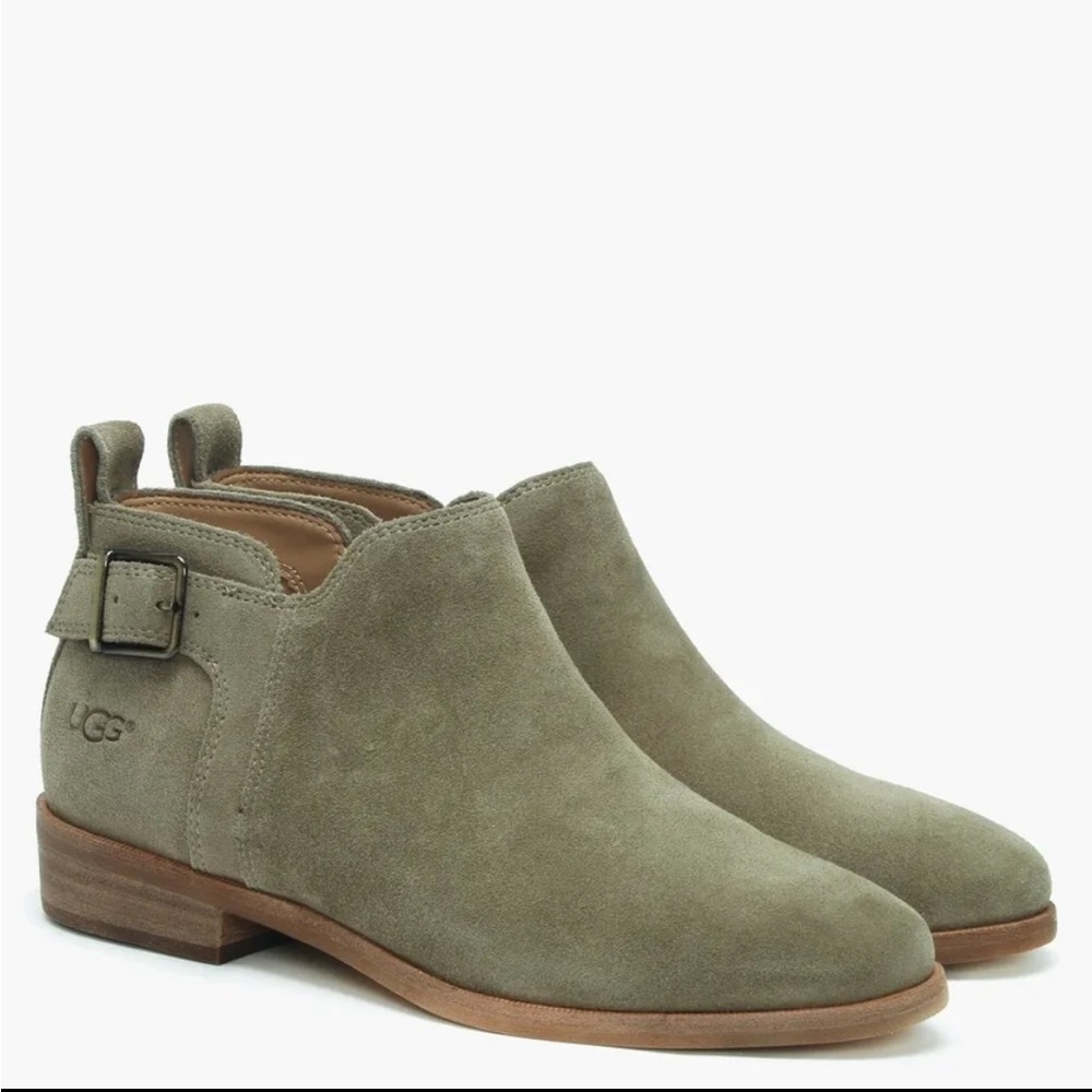 UGG Kelsea Antilope Suede Buckled Ankle Boots (New in Box)